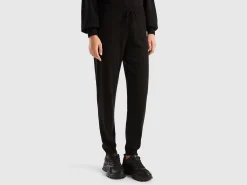 Black sporty trousers in cashmere blend