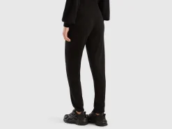Black sporty trousers in cashmere blend