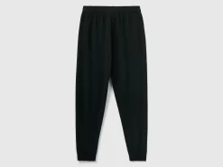 Black sporty trousers in cashmere blend
