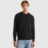 Black sweater in pure cashmere