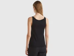Black tank top in pure cotton