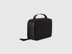 Black travel toiletry bag with hook
