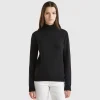 Black turtleneck sweater in pure Merino wool