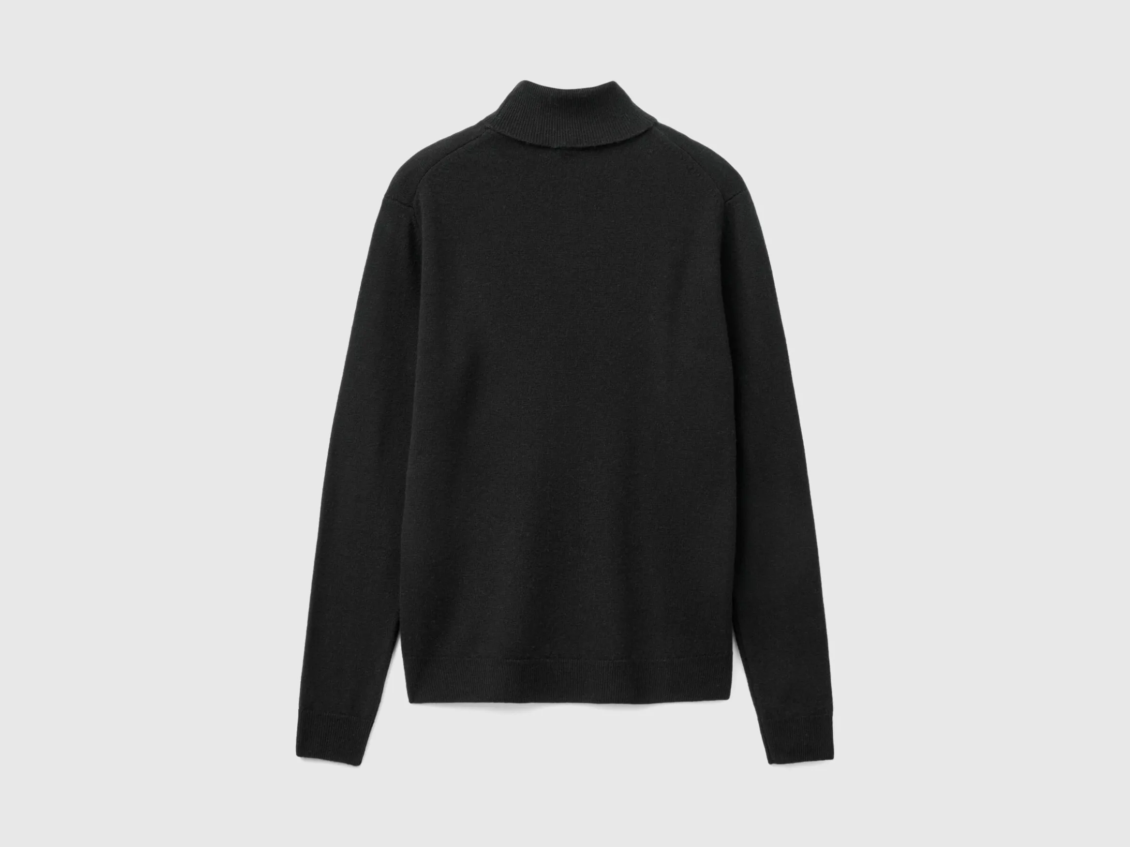 Black turtleneck sweater in pure Merino wool