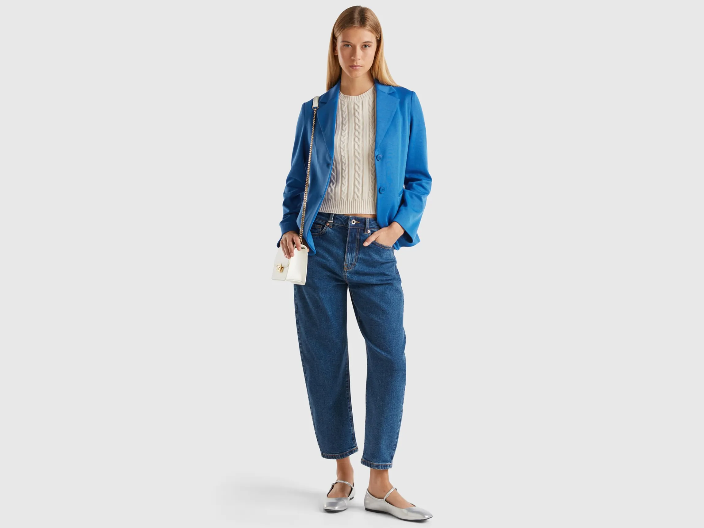 Blazer in cotton blend