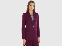 Blazer in wool and viscose blend