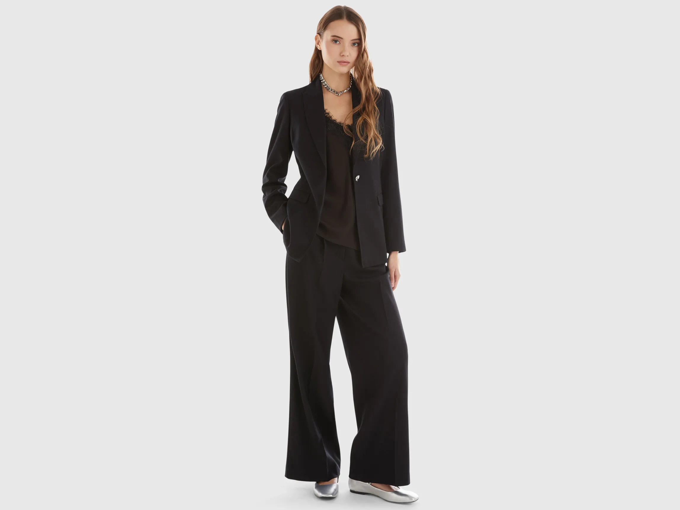 Blazer in wool and viscose blend