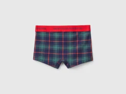 Blue and green tartan boxers