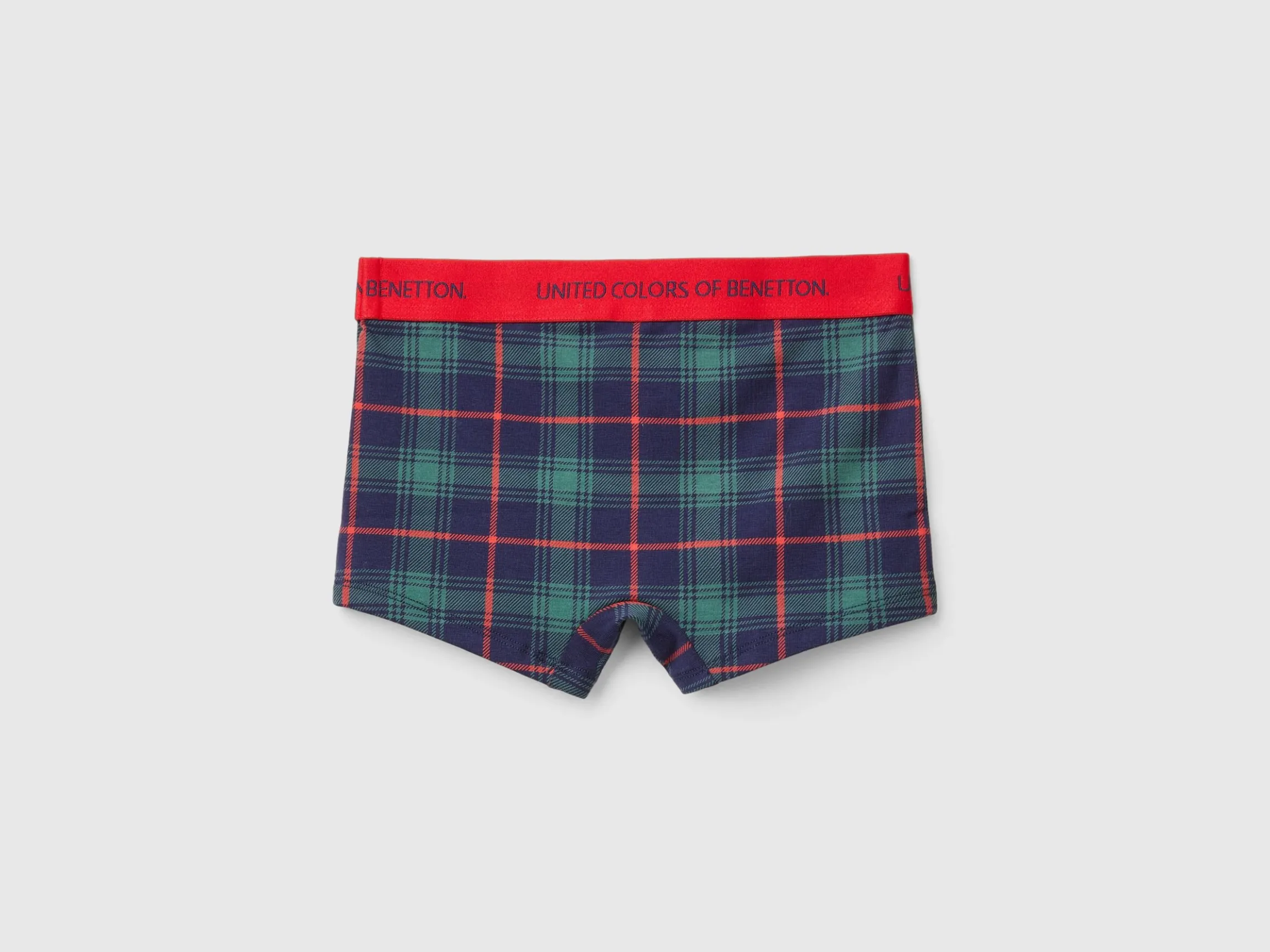 Blue and green tartan boxers
