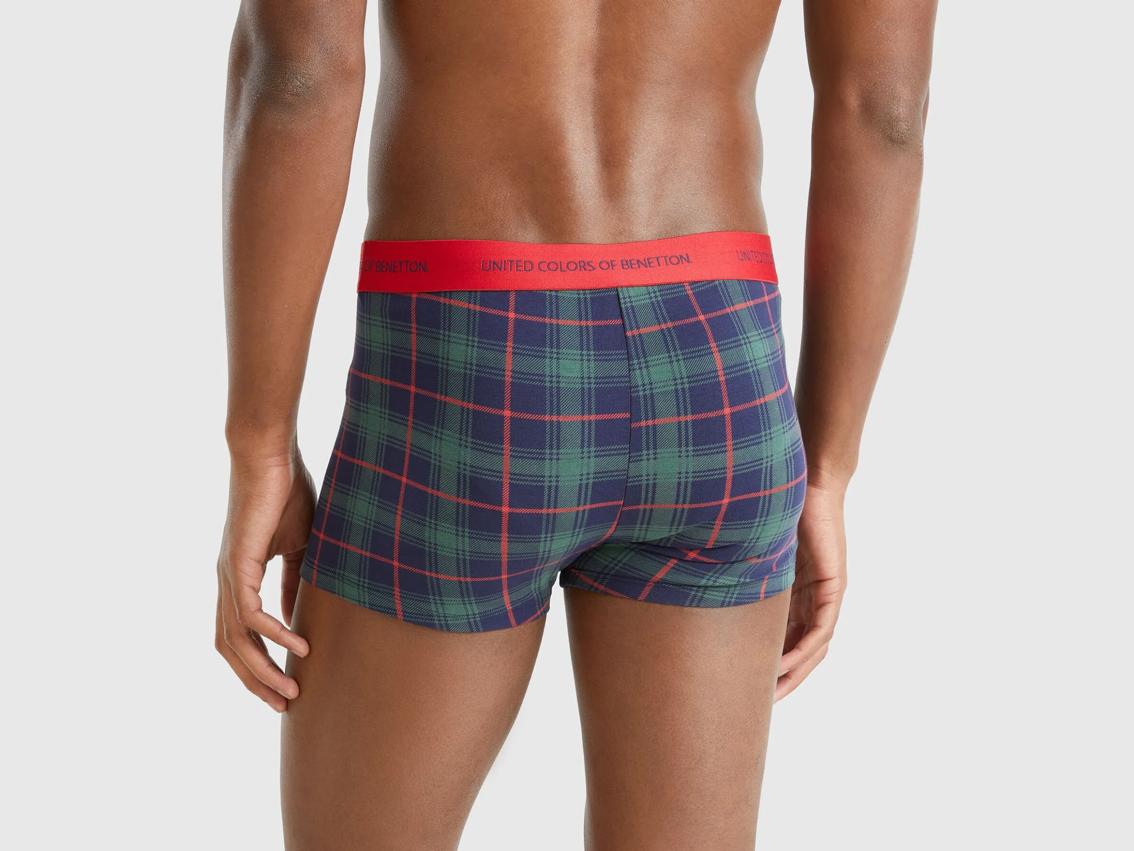 Blue and green tartan boxers