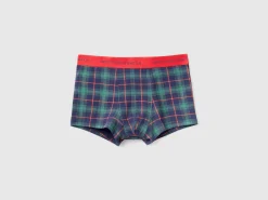Blue and green tartan boxers