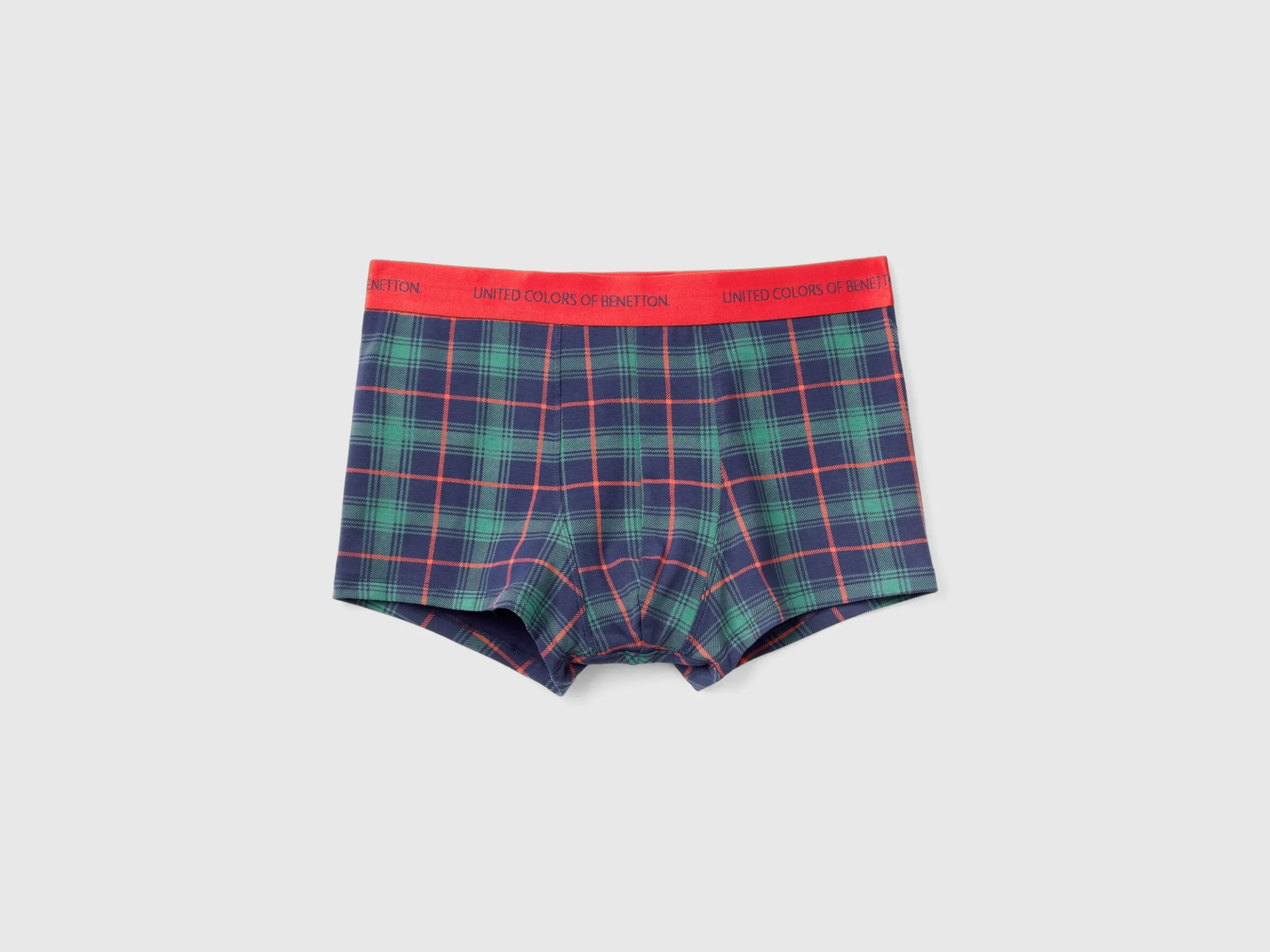 Blue and green tartan boxers