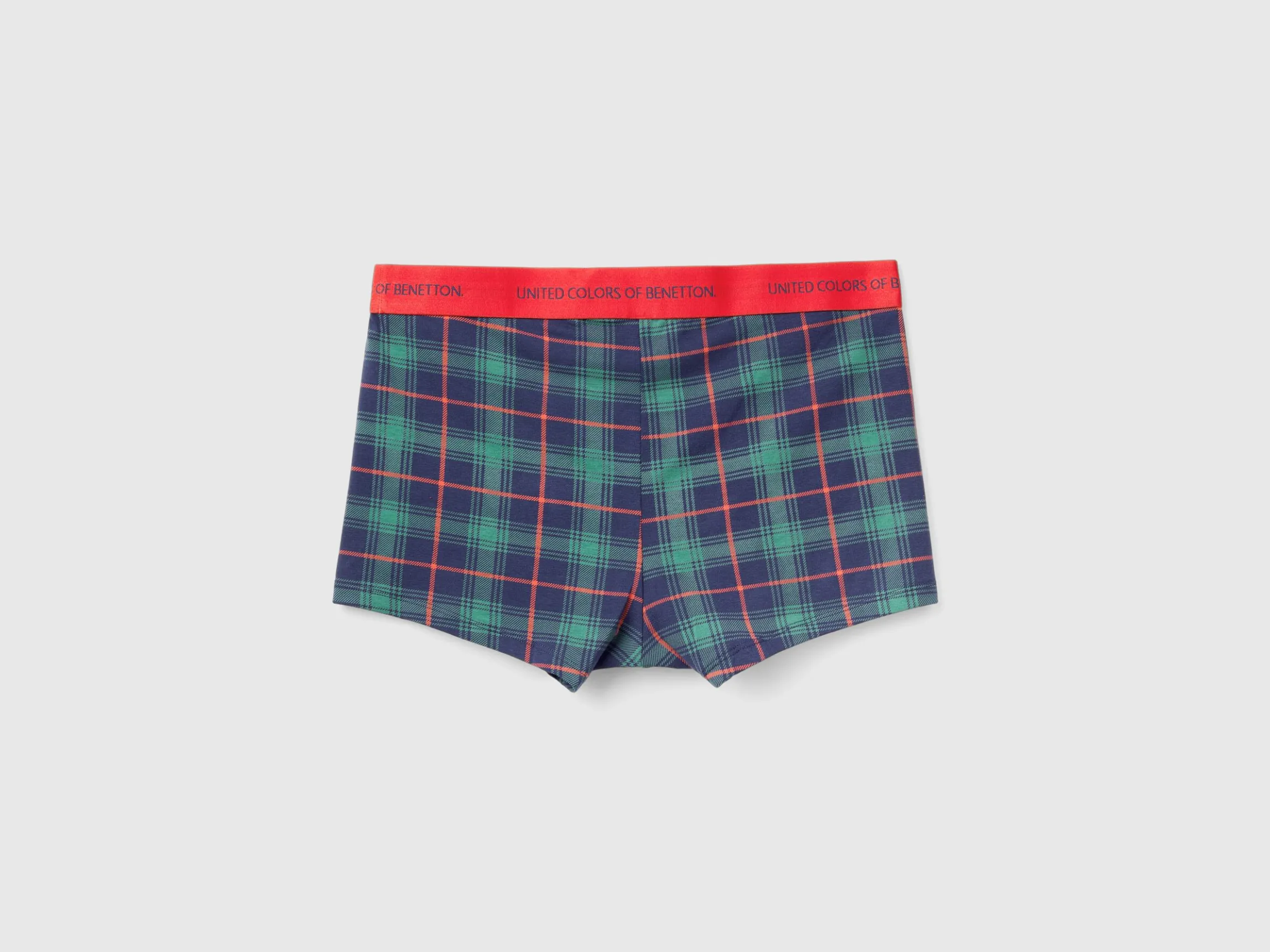 Blue and green tartan boxers