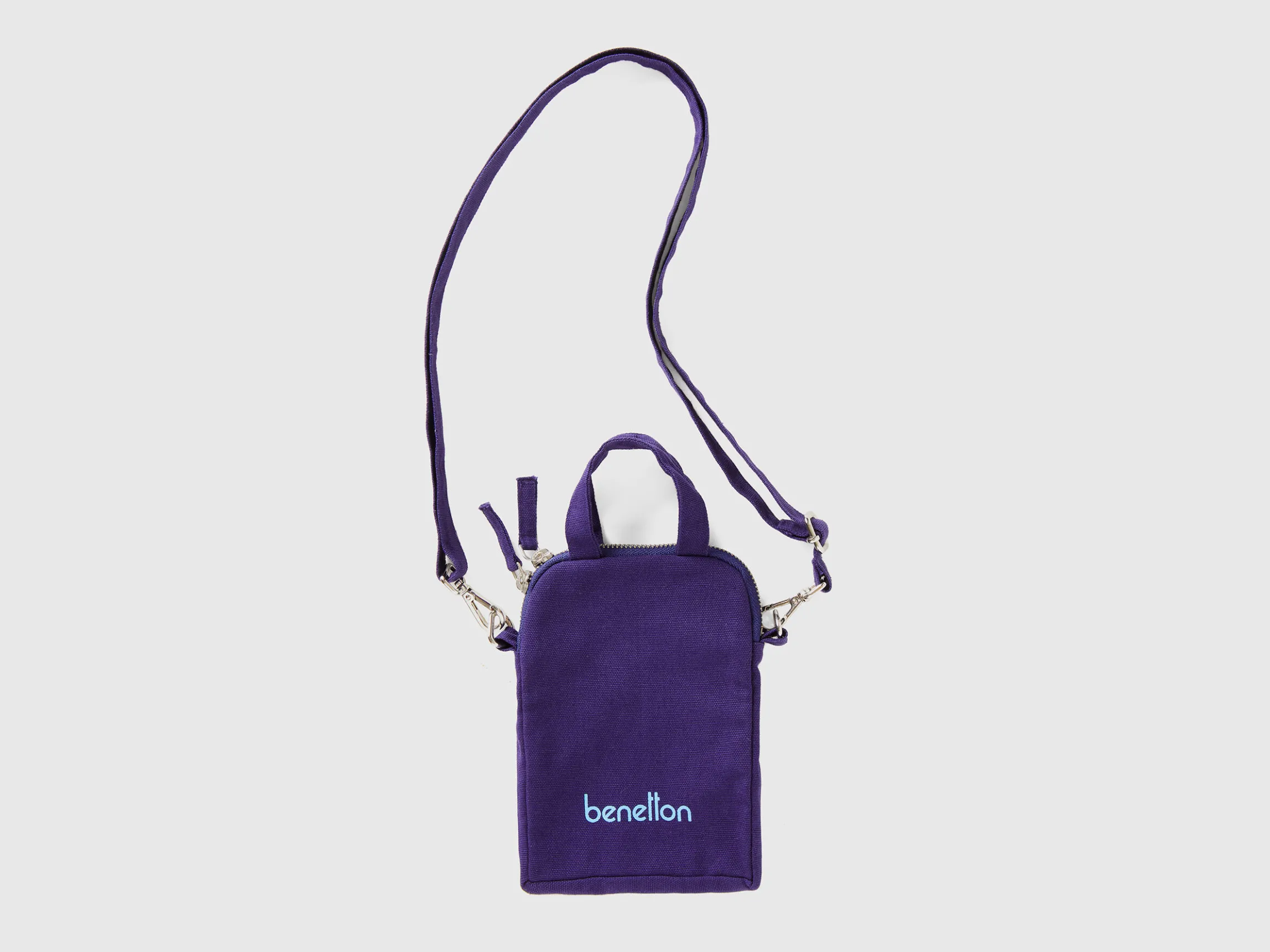 Blue cell phone holder in pure cotton