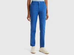 Blue slim fit cotton chinos