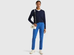 Blue slim fit cotton chinos