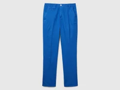 Blue slim fit cotton chinos