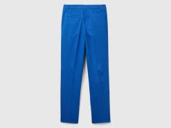 Blue slim fit cotton chinos