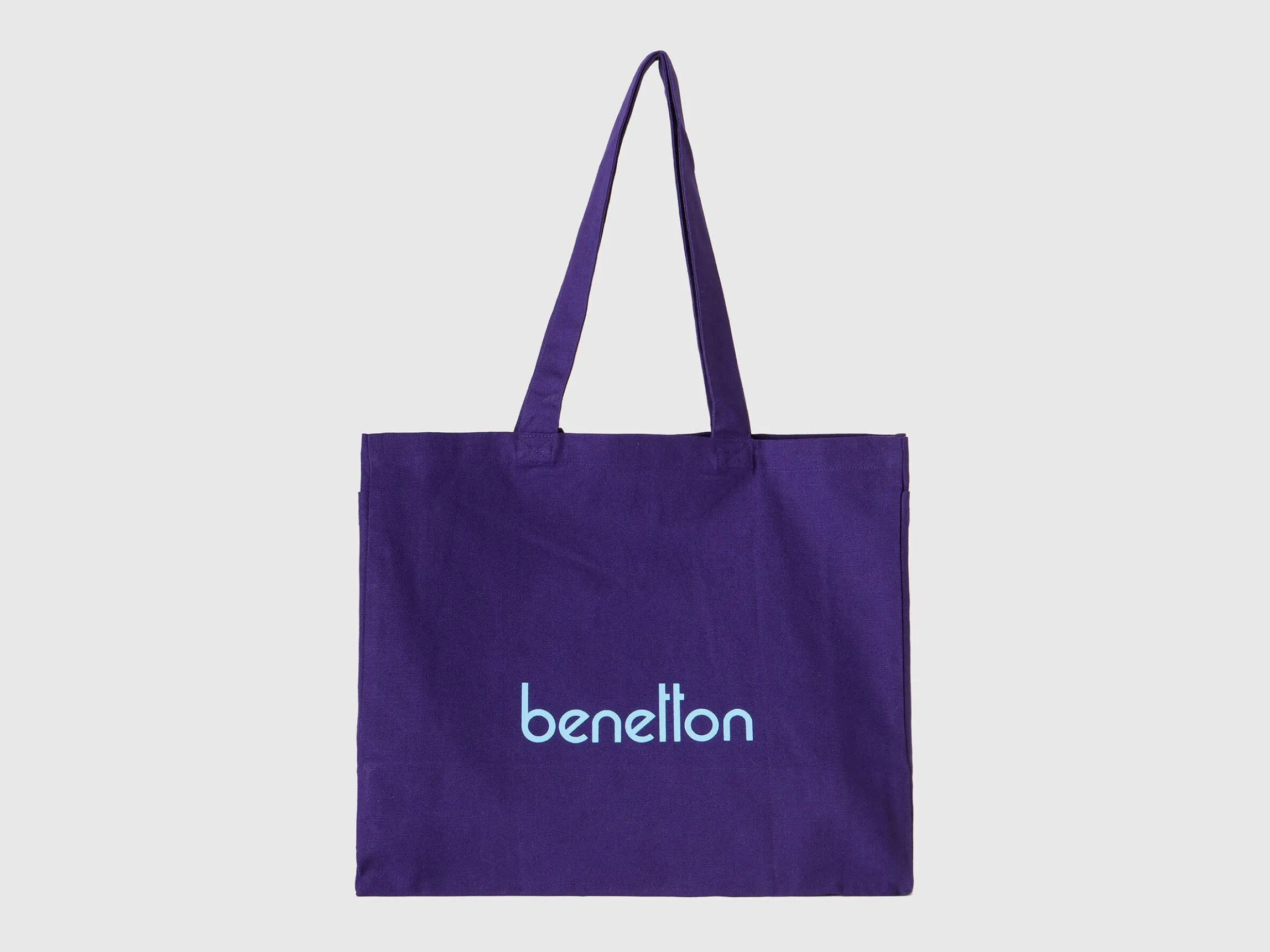 Blue tote bag in pure cotton