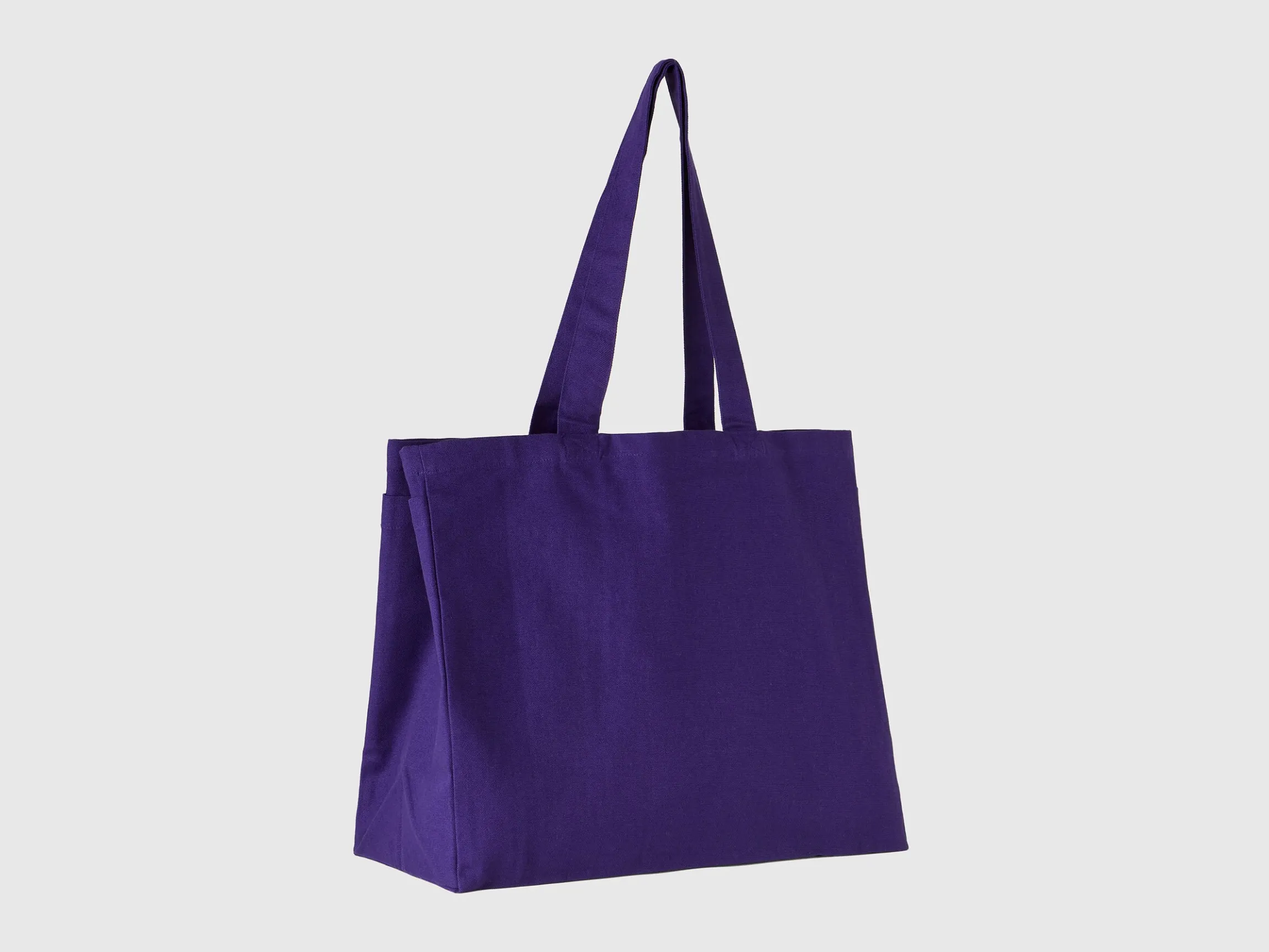 Blue tote bag in pure cotton