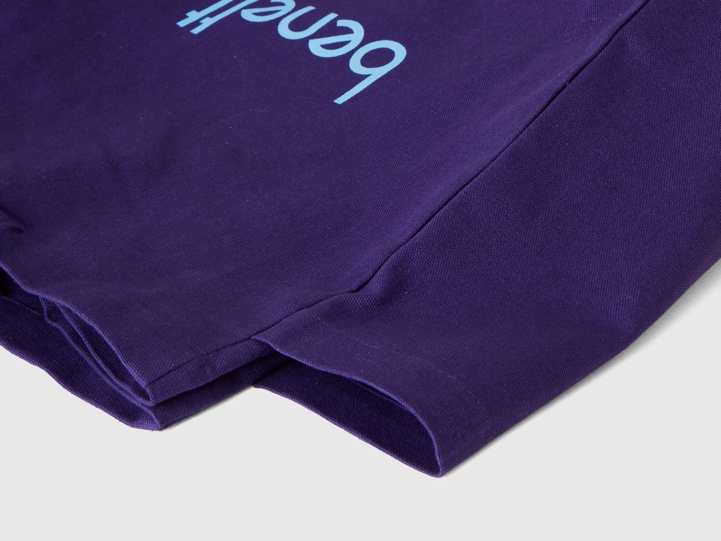 Blue tote bag in pure cotton