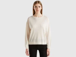 Boat neck sweater in pure Merino wool