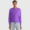 Boat neck sweater in pure Merino wool