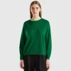 Boat neck sweater in pure Merino wool