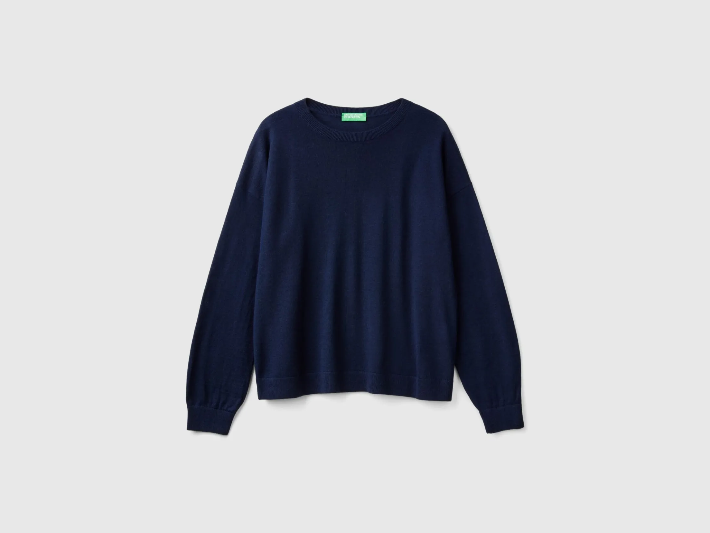 Boat neck sweater in pure Merino wool