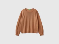 Boat neck sweater in pure Merino wool