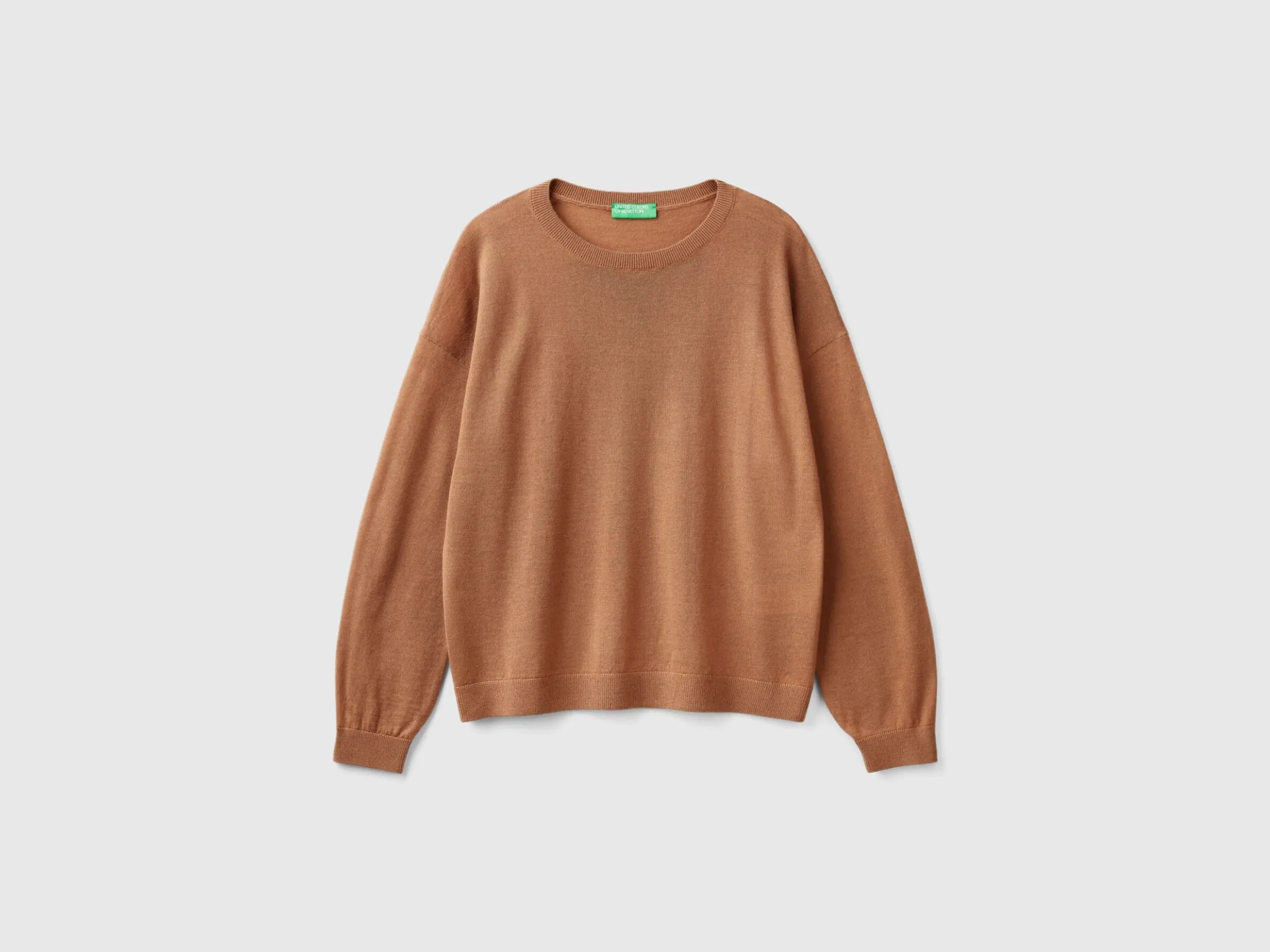 Boat neck sweater in pure Merino wool