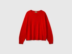 Boat neck sweater in pure Merino wool