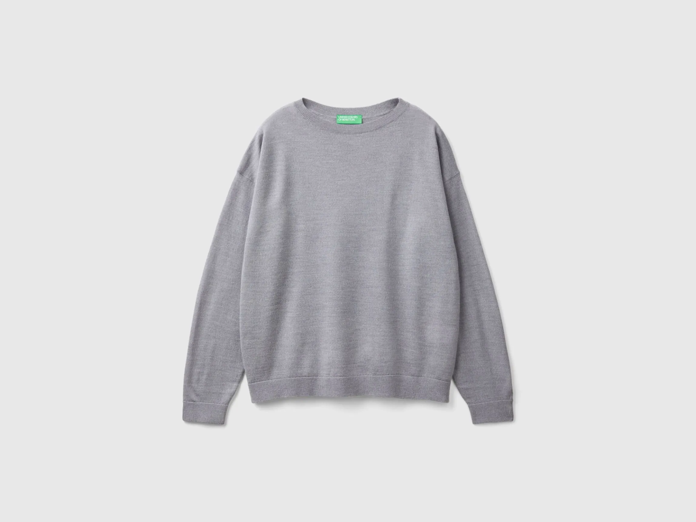 Boat neck sweater in pure Merino wool