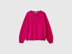 Boat neck sweater in pure Merino wool