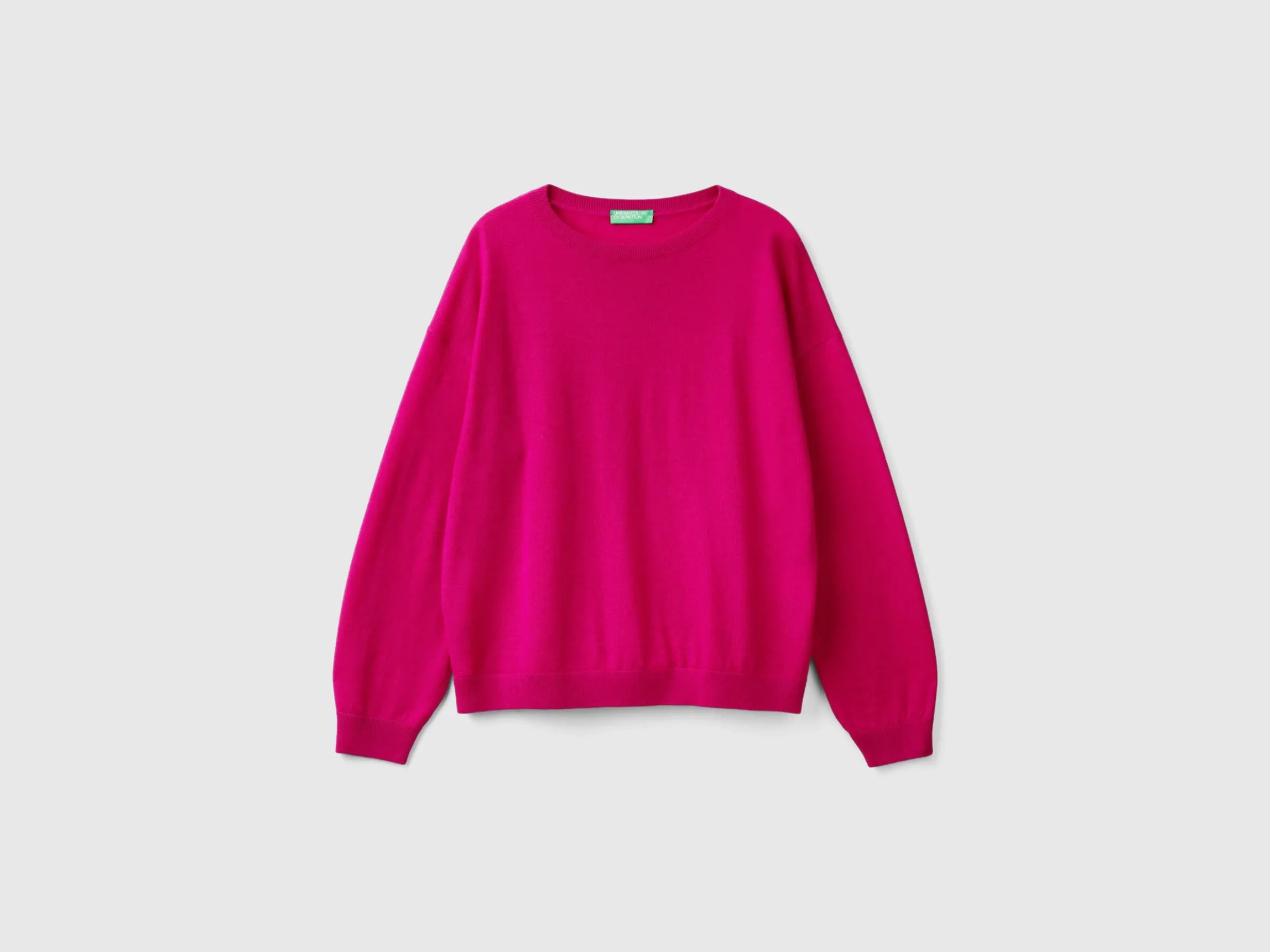 Boat neck sweater in pure Merino wool