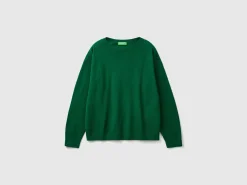 Boat neck sweater in pure Merino wool