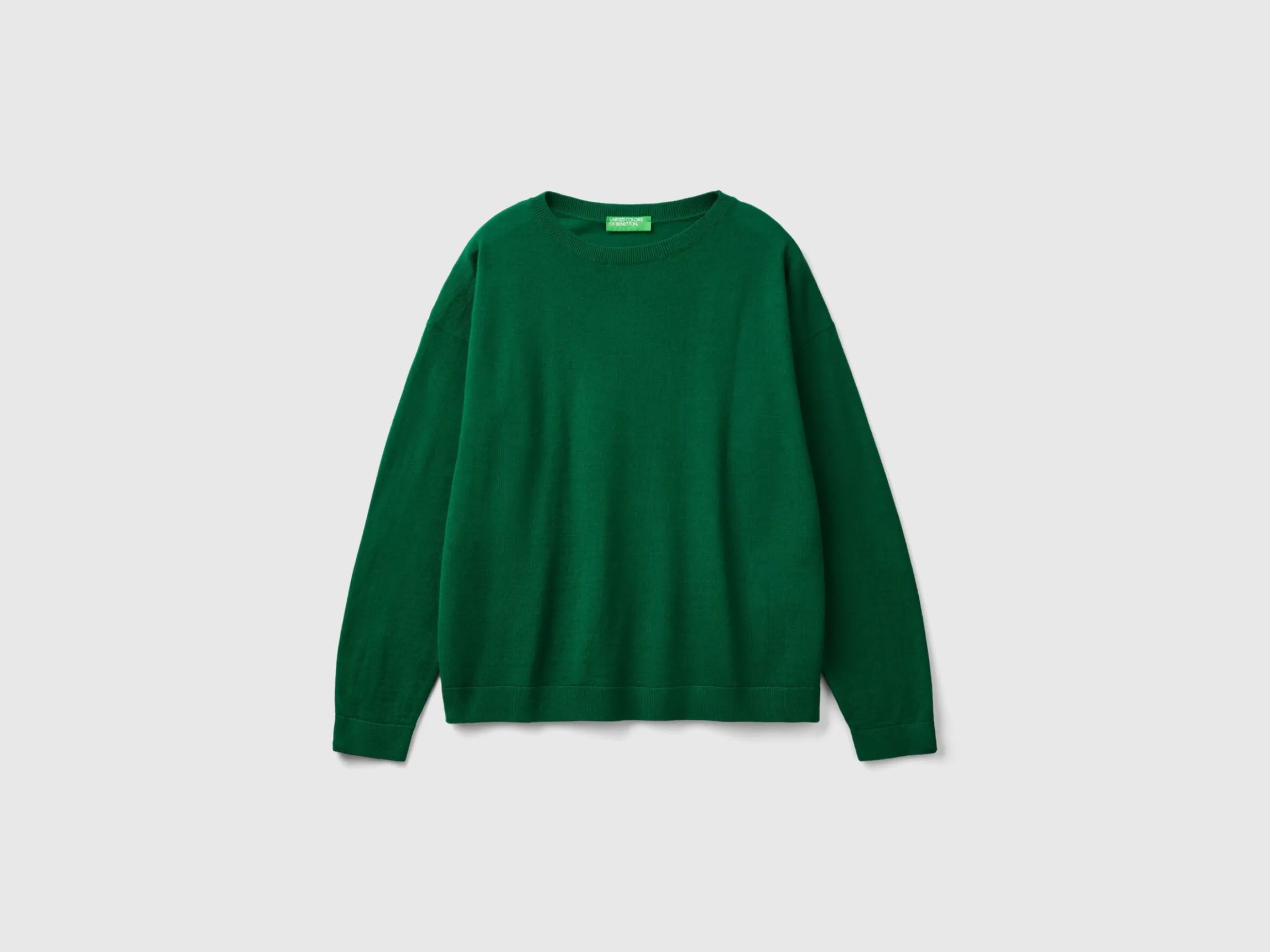 Boat neck sweater in pure Merino wool