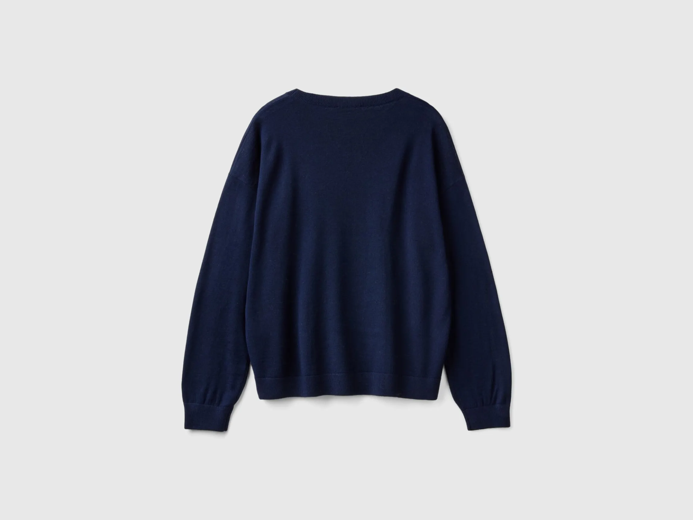 Boat neck sweater in pure Merino wool