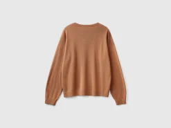 Boat neck sweater in pure Merino wool
