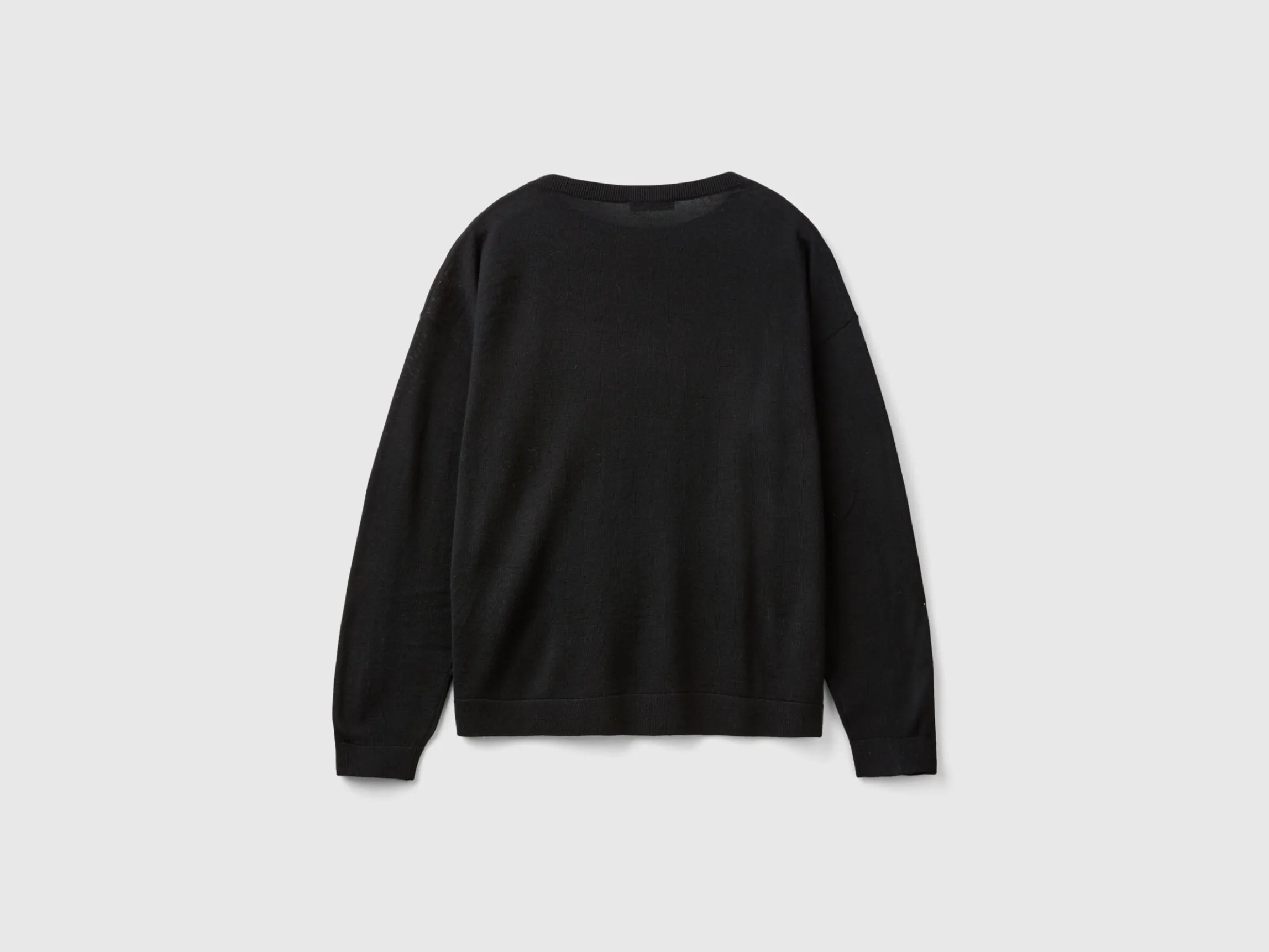 Boat neck sweater in pure Merino wool