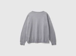 Boat neck sweater in pure Merino wool