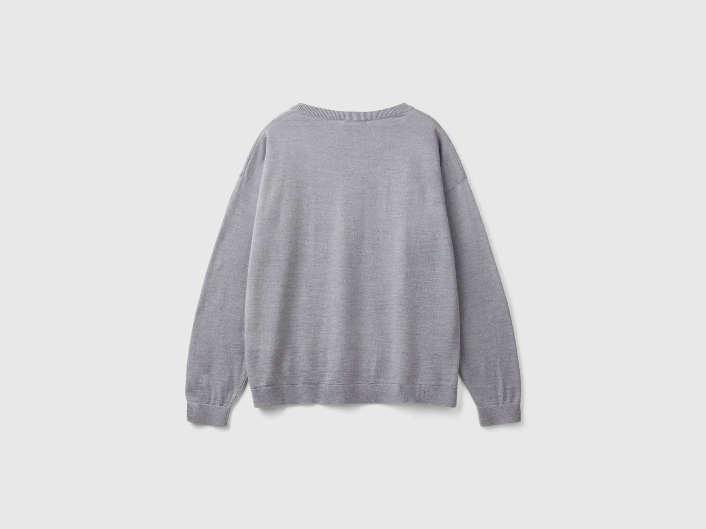 Boat neck sweater in pure Merino wool