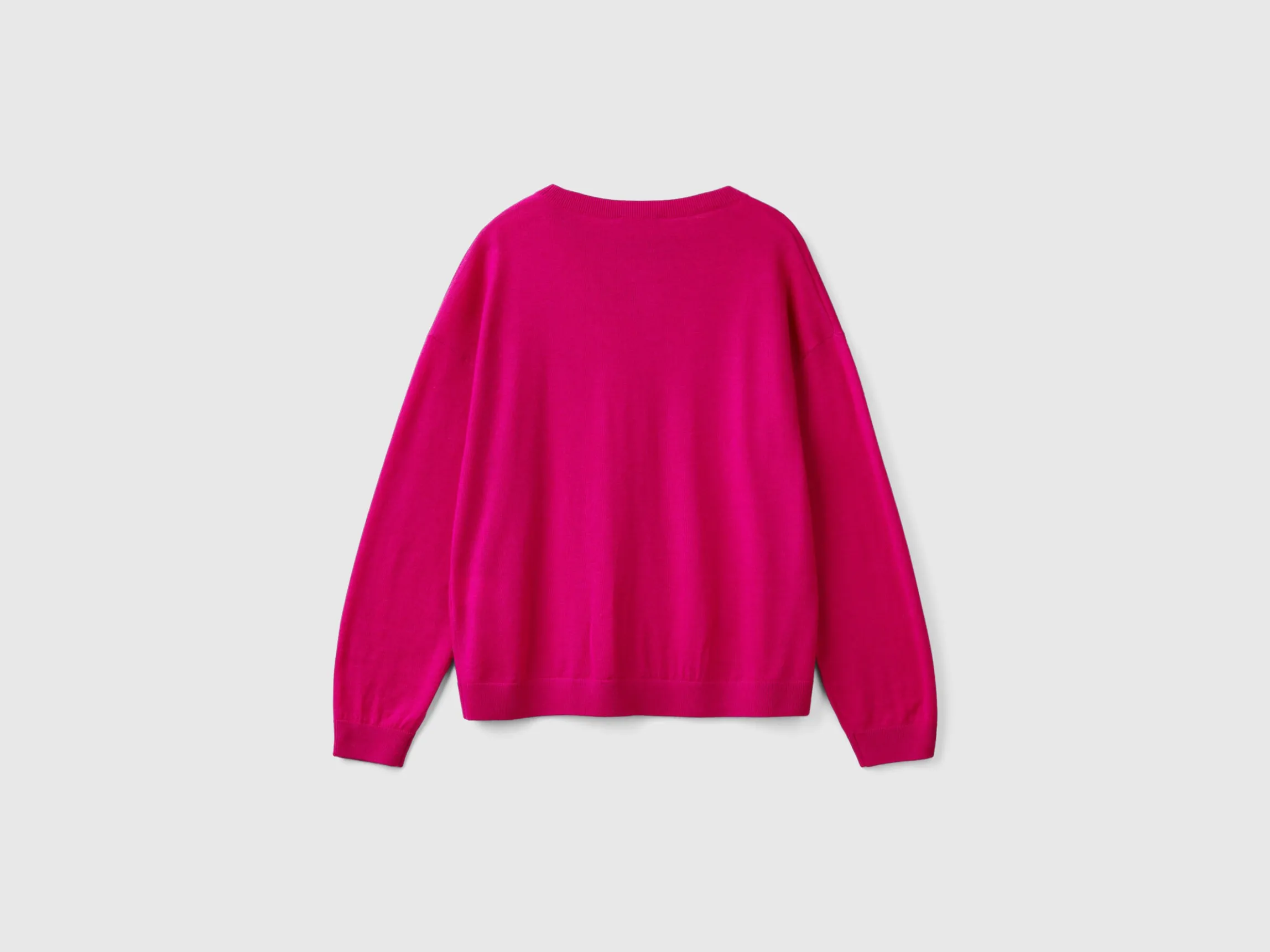 Boat neck sweater in pure Merino wool