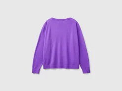 Boat neck sweater in pure Merino wool