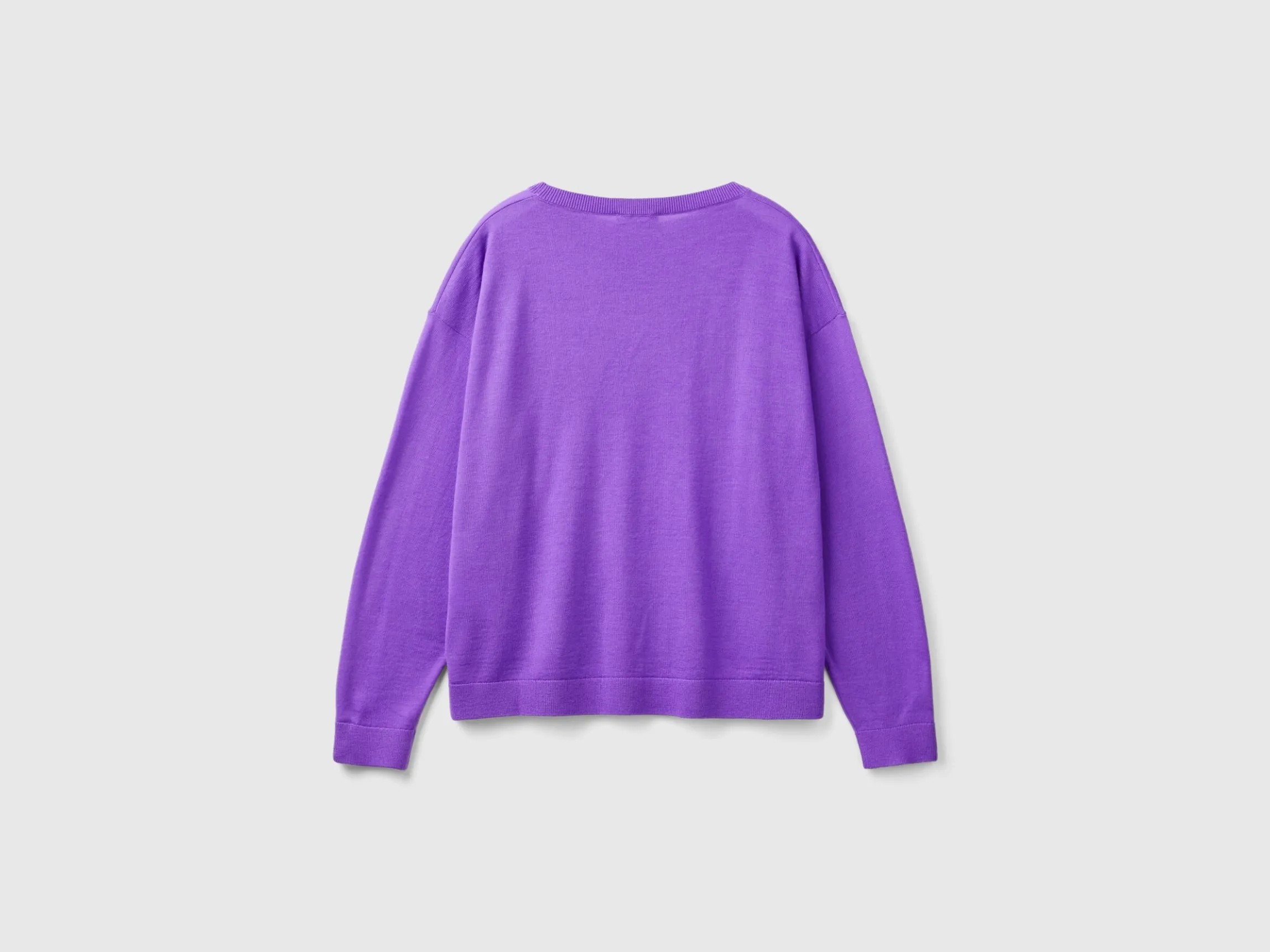 Boat neck sweater in pure Merino wool