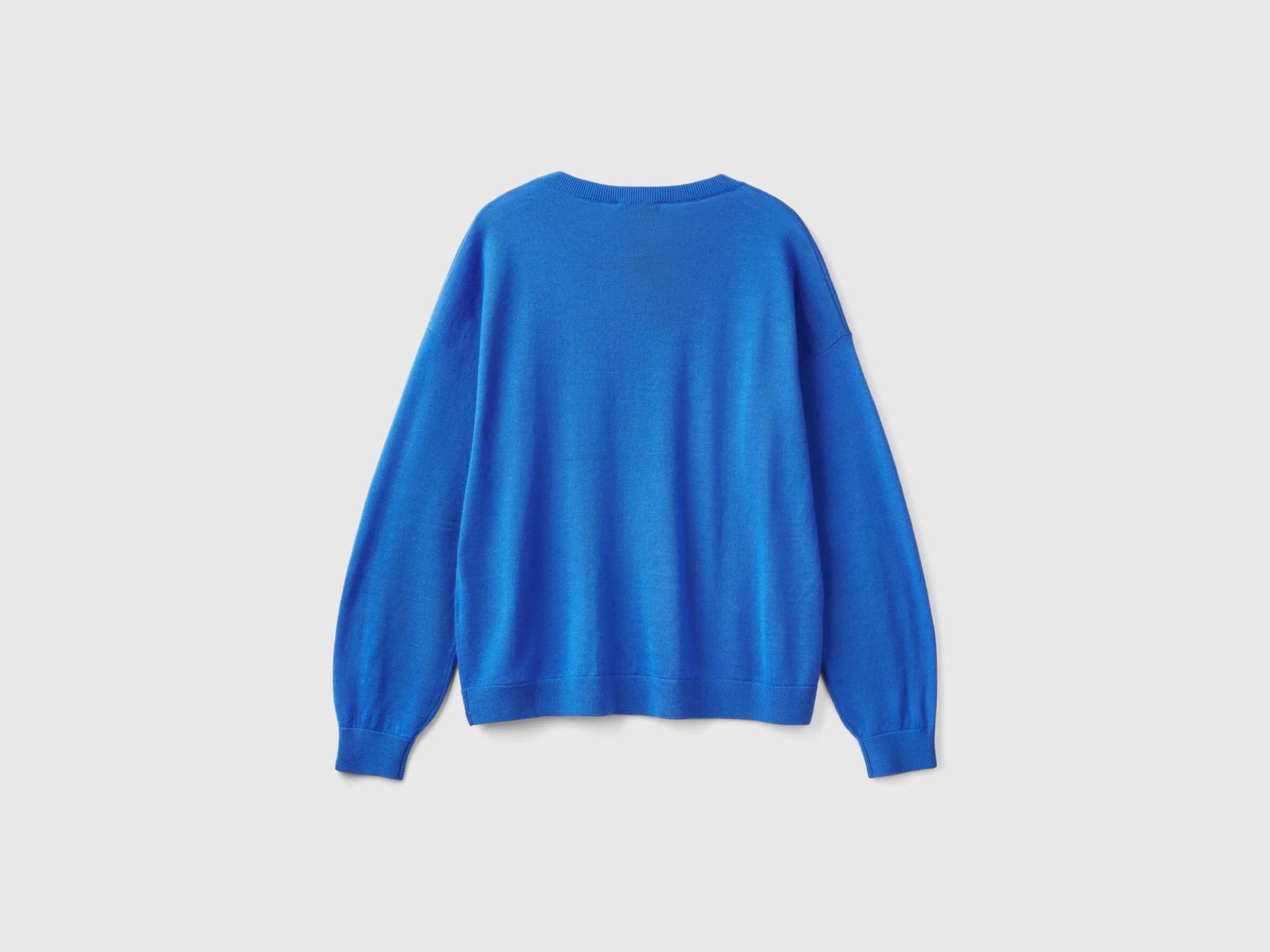 Boat neck sweater in pure Merino wool