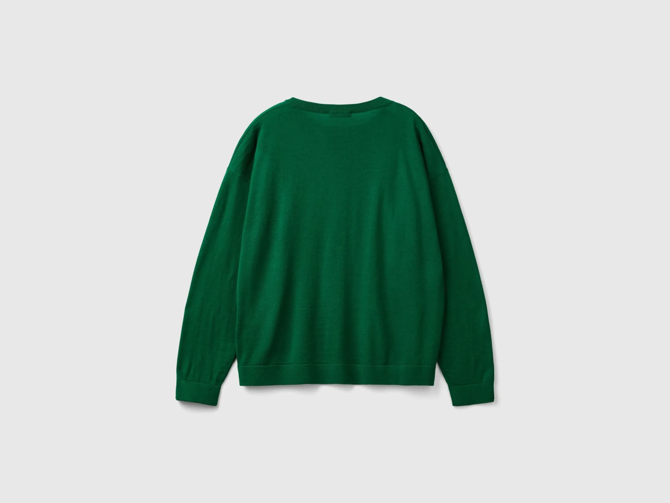 Boat neck sweater in pure Merino wool