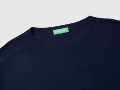 Boat neck sweater in pure Merino wool