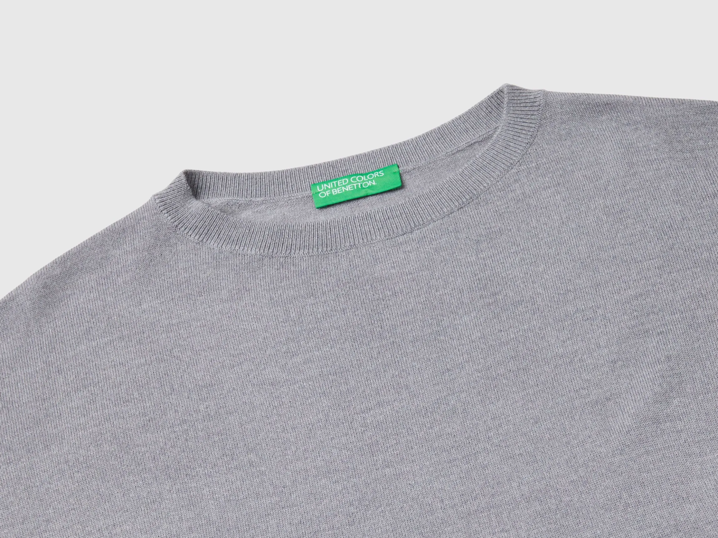 Boat neck sweater in pure Merino wool