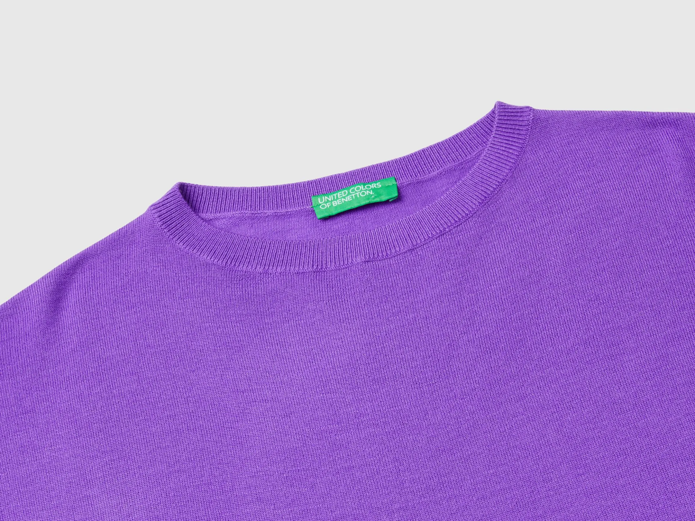 Boat neck sweater in pure Merino wool